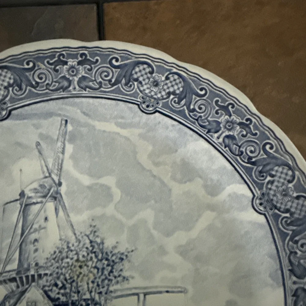 Boch Belgium Delft Windmill Scene Wall Hanging 12